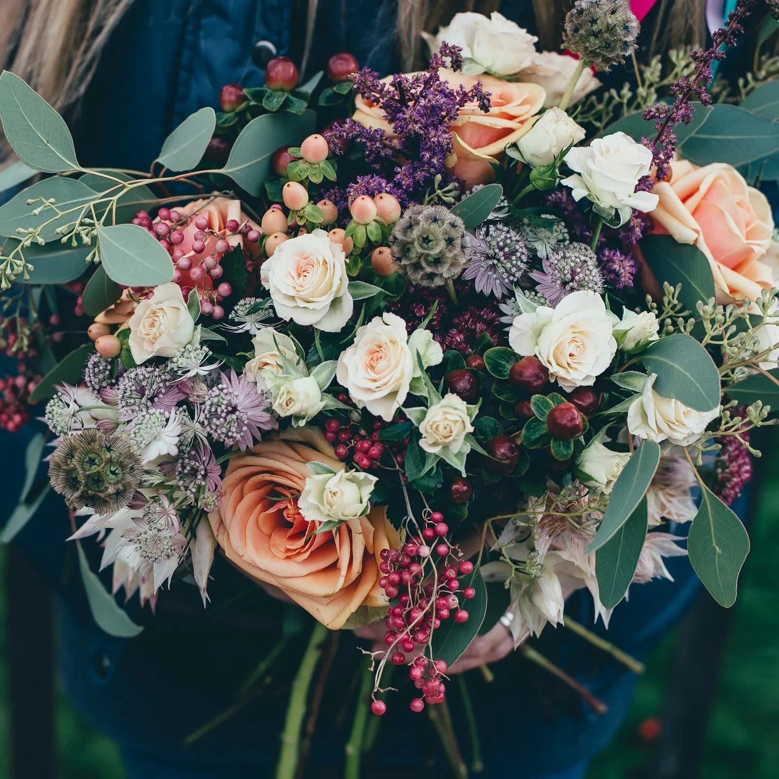Seasonal flowers arranged for a celebration