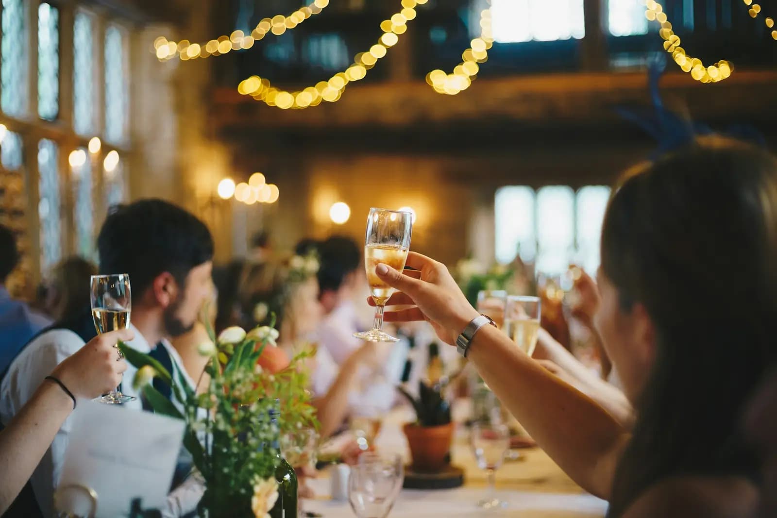 Guests celebrating together at an event