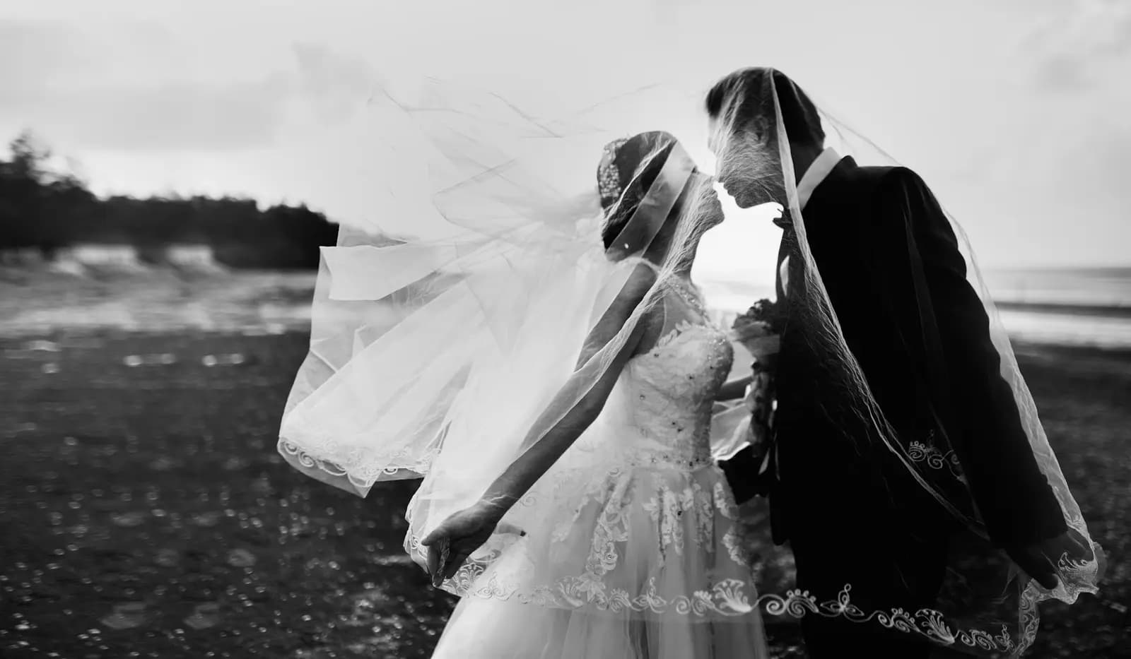 Newlyweds sharing a moment during their wedding ceremony